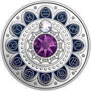 3 Dollars - Elizabeth II Zodiac Series 2017; Aquarius, Canada, 2017 reverse image