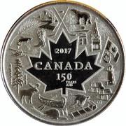 3 Dollars - Elizabeth II Heart of Our Nation, Canada, 2017 reverse image
