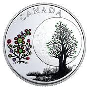 3 Dollars - Elizabeth II Flower Moon, Canada, 2018 reverse image
