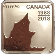 3 Dollars - Elizabeth II Maple Leaf Quartet - Lower left, Canada, 2018 reverse image
