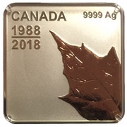 3 Dollars - Elizabeth II Maple Leaf Quartet - Lower right, Canada, 2018 reverse image