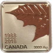 3 Dollars - Elizabeth II Maple Leaf Quartet - Upper right, Canada, 2018 reverse image