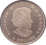 3 Dollars - Elizabeth II Caribou obverse image