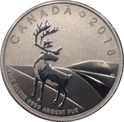 3 Dollars - Elizabeth II Caribou, Canada, 2018 reverse image