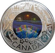 3 Dollars - Elizabeth II Niagara falls winter lights, Canada, 2019 reverse image