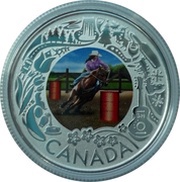 3 Dollars - Elizabeth II Rodeo, Canada, 2019 reverse image