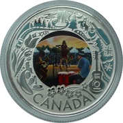 3 Dollars - Elizabeth II Folk music, Canada, 2019 reverse image