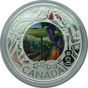 3 Dollars - Elizabeth II Wine tasting, Canada, 2019 reverse image