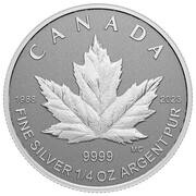 3 Dollars In the name of Elizabeth II; SML fractionnal set; 1⁄10 oz, Canada, 2023 reverse image