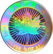 4 Dollars - Elizabeth II Hologram SML fractionnal set; 1⁄2 oz, Canada, 2003 reverse image