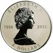 4 Dollars - Elizabeth II Fractional Silver Maple Leaf obverse image