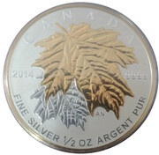 4 Dollars - Elizabeth II SML fractionnal set; ½ oz, Canada, 2014 reverse image