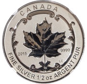 4 Dollars - Elizabeth II SML fractionnal set; 1⁄2 oz, Canada, 2015 reverse image