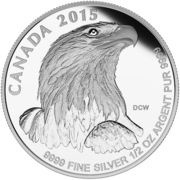 4 Dollars - Elizabeth II Bald Eagle; 1⁄2 oz, Canada, 2015 reverse image