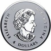 4 Dollars - Elizabeth II Maple Leaf Tribute; 1/2oz obverse image