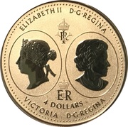 4 Dollars - Elizabeth II Queen Victoria obverse image