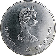 5 Dollars - Elizabeth II Olympic Rings and Wreath obverse image