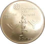 5 Dollars - Elizabeth II Marathon, Canada, 1975 reverse image