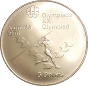 5 Dollars - Elizabeth II Javelin, Canada, 1975 reverse image