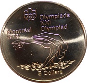 5 Dollars - Elizabeth II Platform Diver, Canada, 1975 reverse image
