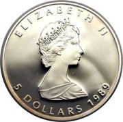 5 Dollars - Elizabeth II 2nd Portrait; SML Bullion Coinage obverse image