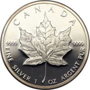 5 Dollars - Elizabeth II 2nd Portrait; SML Bullion Coinage, Canada, 1988-1989 reverse image