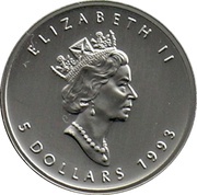 5 Dollars - Elizabeth II 1⁄10 oz Platinum Bullion Coinage obverse image