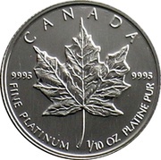 5 Dollars - Elizabeth II 1⁄10 oz Platinum Bullion Coinage reverse image
