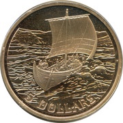 5 Dollars - Elizabeth II The Viking Settlement, Canada, 1999 reverse image