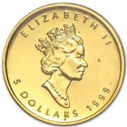 5 Dollars - Elizabeth II Colored GML; 20 Years Privy obverse image