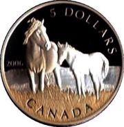 5 Dollars - Elizabeth II Sable Island Horses, Canada, 2006 reverse image