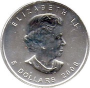 5 Dollars - Elizabeth II Maple leaf and Inukshuk, Silver obverse image
