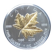 5 Dollars - Elizabeth II 2nd portrait; Anniversary SML, Canada, 2008 reverse image