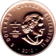 5 Dollars - Elizabeth II Hockey Player, Silver obverse image