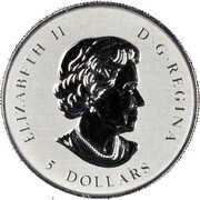 5 Dollars - Elizabeth II 2nd portrait; Piedfort SML obverse image