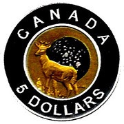 5 Dollars - Elizabeth II Buck Moon, Canada, 2011 reverse image