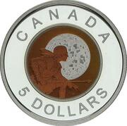 5 Dollars - Elizabeth II Hunter, Canada, 2011 reverse image