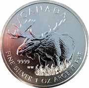 5 Dollars - Elizabeth II Moose, Canada, 2012 reverse image