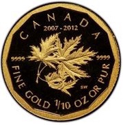 5 Dollars - Elizabeth II Fractional Gold Set, Canada, 2012 reverse image