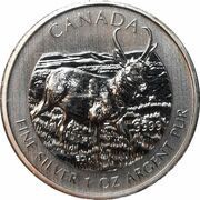 5 Dollars - Elizabeth II Pronghorn Antelope; Silver Bullion Coinage, Canada, 2013 reverse image