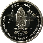 5 Dollars - Elizabeth II Devil's Brigade, Canada, 2013 reverse image