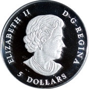 5 Dollars - Elizabeth II 4th portrait; SML High Relief Piedfort obverse image