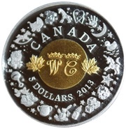 5 Dollars - Elizabeth II Royal Infant with Toys, Canada, 2013 reverse image