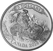 5 Dollars - Elizabeth II Saint George Slaying Dragon, Canada, 2014 reverse image