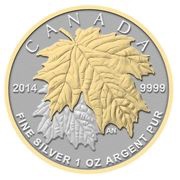 5 Dollars - Elizabeth II SML fractionnal set; 1 oz, Canada, 2014 reverse image