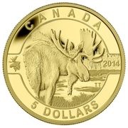 5 Dollars - Elizabeth II The Moose, Canada, 2014 reverse image