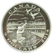 5 Dollars - Elizabeth II Tradition of Hunting - Goose, Canada, 2014 reverse image