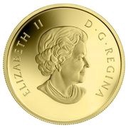 5 Dollars - Elizabeth II Portrait of Nanaboozhoo; Gold obverse image