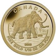 5 Dollars - Elizabeth II Wooly Mammoth, Canada, 2014 reverse image