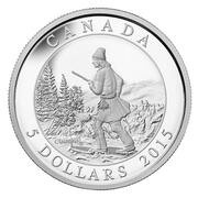 5 Dollars - Elizabeth II Chasseur en hiver, Canada, 2015 reverse image